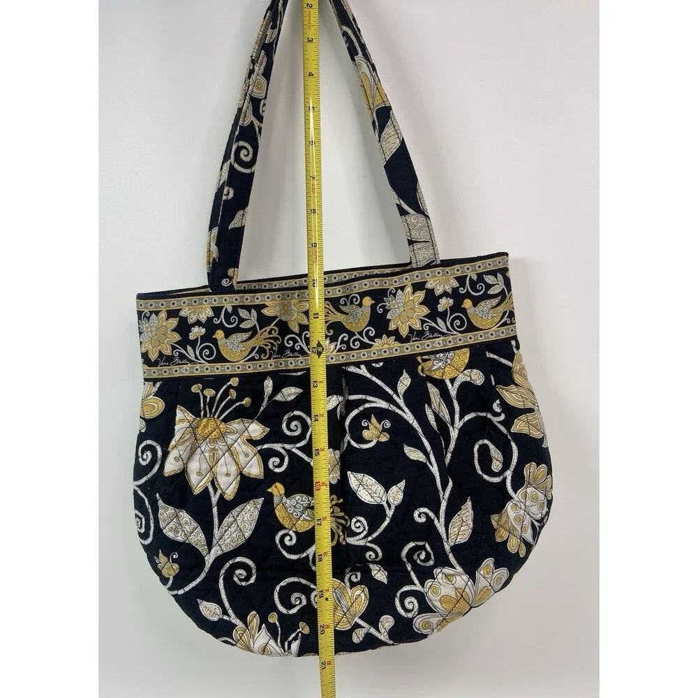 RETIRED Vera Bradley Morgan Tote Bag Mod Floral Pink Brown Yellow Birds Lot Of 2
